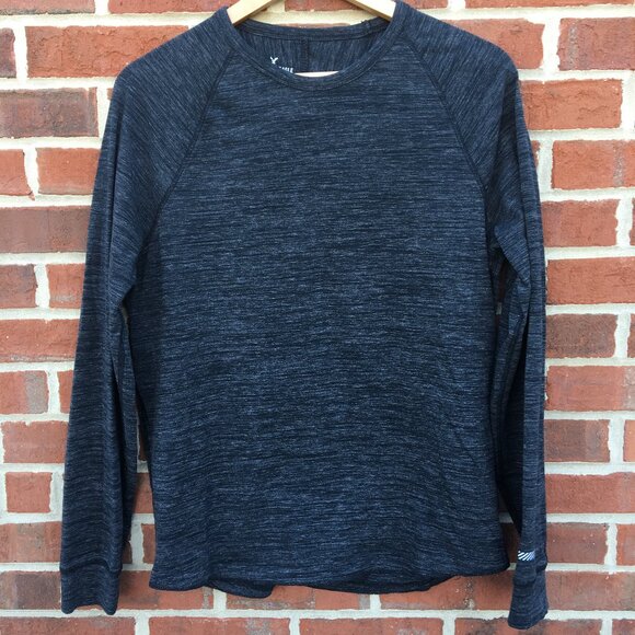 American Eagle Outfitters Active Flex Thermal Pullover Med Gray Black - Picture 1 of 10